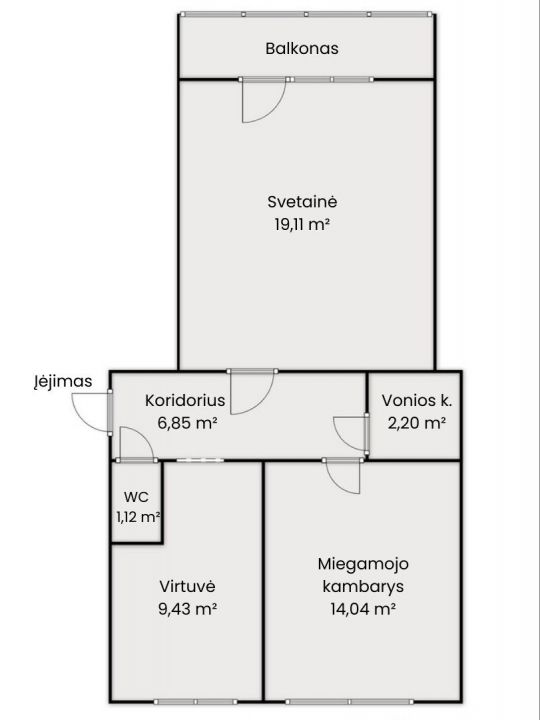 Parduodamas tvarkingas 2 kambarių butas Vilniaus g. 28, &Scaron;iauliuose, netoli Salduvės parko!