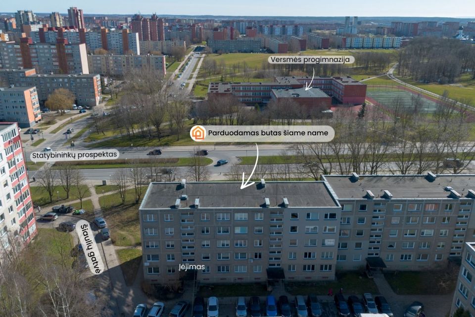 Parduodamas tvarkingas 46,78 m&sup2; ploto, 2 kambarių butas pietinėje Klaipėdos miesto dalyje, &Scaron;iaulių g.-3A