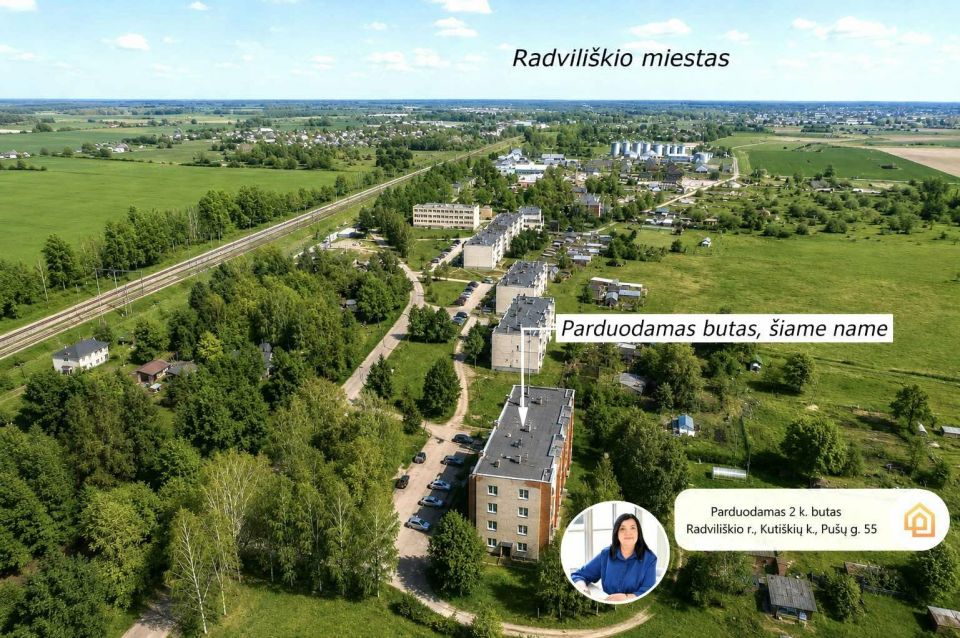 Parduodamas tvarkingas ir erdvus 2 kambarių butas Radvili&scaron;kio r., Kuti&scaron;kių k., Pu&scaron;ų g. 55