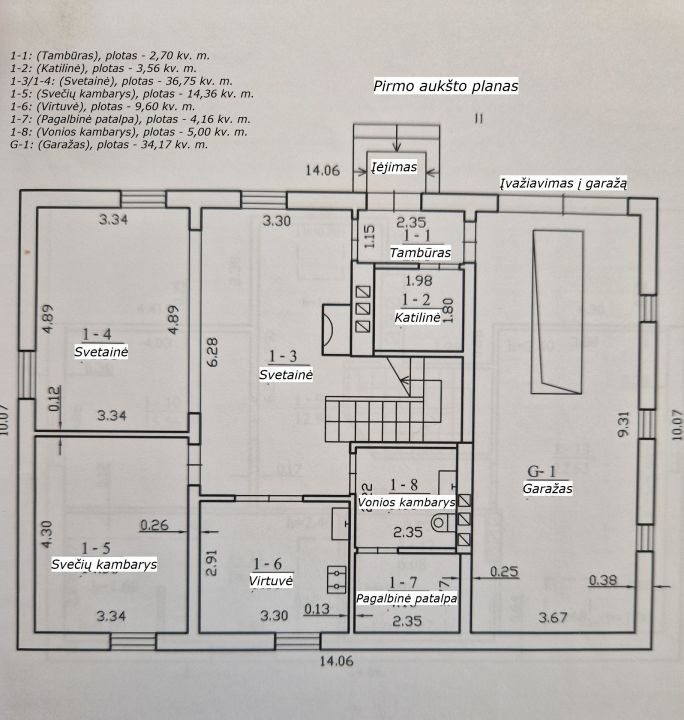 Parduodamas tvarkingas, pilnai įrengtas mūrinis namas Ukmergės g. 93, Šiauliai.