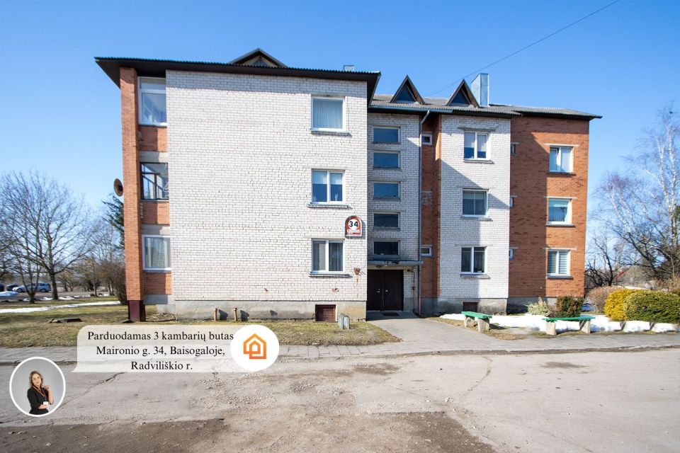 Parduodamas tvarkingas, &scaron;viesus ir labai &scaron;iltas 3 kambarių butas Maironio g. 34, Baisogaloje, Radvili&scaron;kio r.