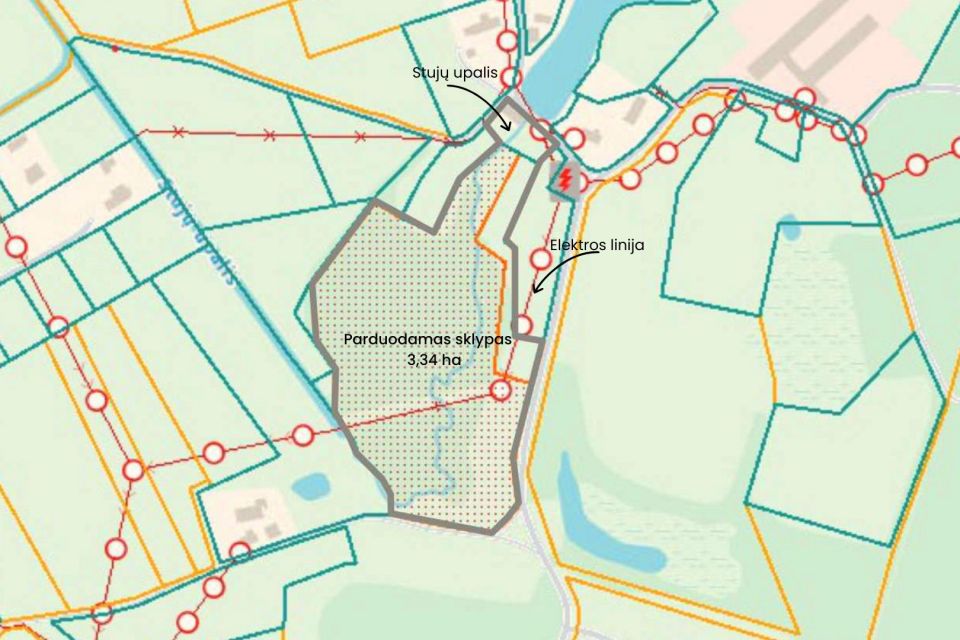 Parduodamas vandens malūnas su 3,34 ha bendro ploto sklypais Tel&scaron;ių r., Kuodžių k.