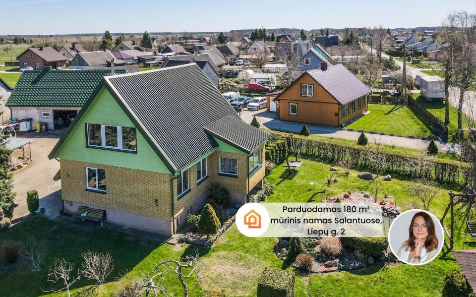 Parduodamas vieno auk&scaron;to su mansarda 180 m&sup2; mūrinis gyvenamasis namas Salantuose, Liepų g.