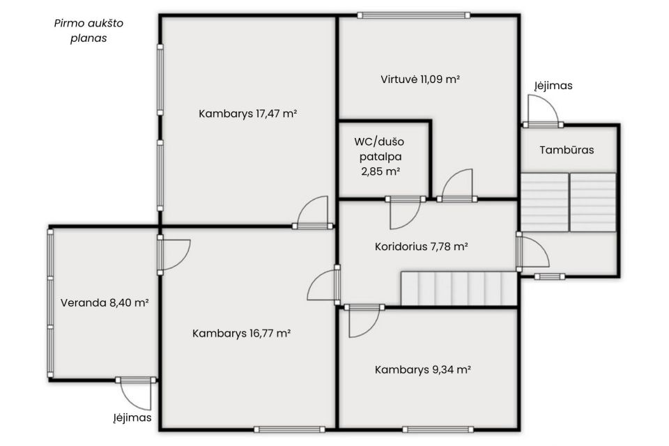 Parduodamas vieno auk&scaron;to su mansarda 180 m&sup2; mūrinis gyvenamasis namas Salantuose, Liepų g.