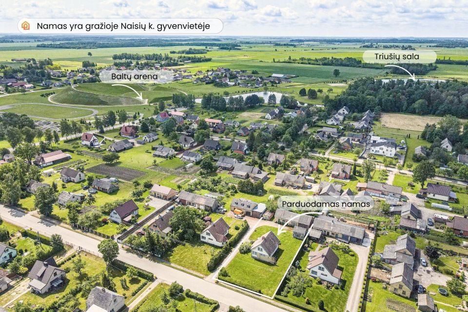 Parduodamas vieno aukšto su mansarda namas su 16,88 arų žemės sklypu Gėlės g., Naisių k., Šiaulių r.