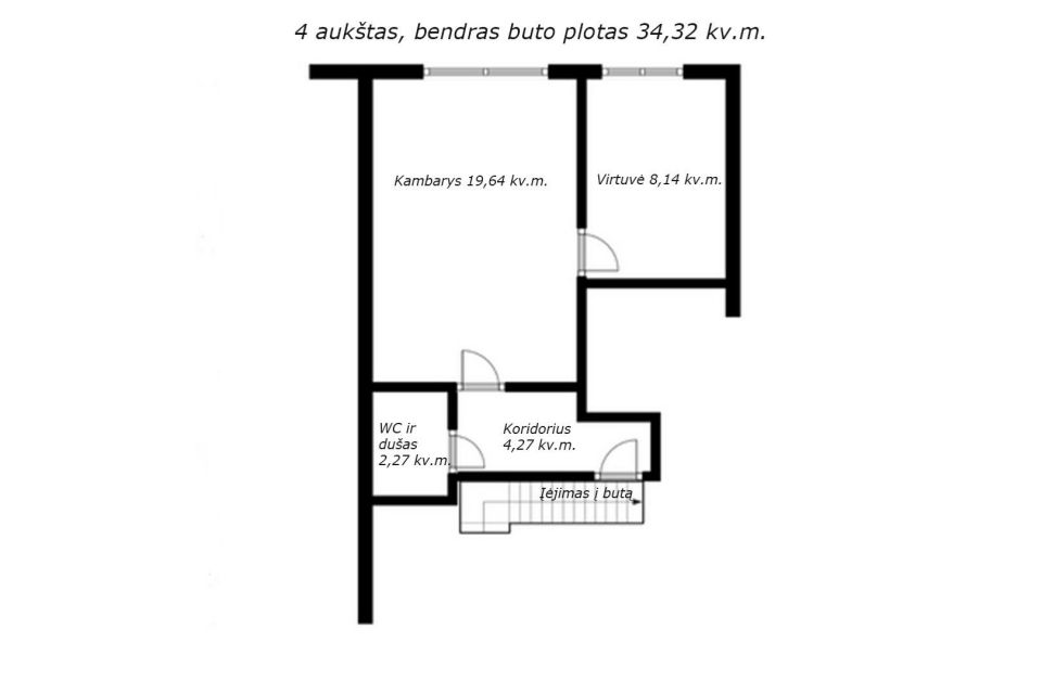Parduodamas vieno kambario butas S. Lozoraičio g., Garliavoje, Kauno r.