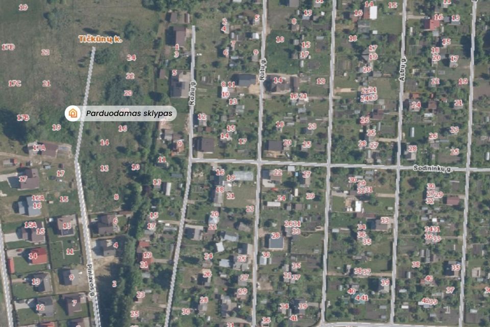 Parduodamas žemės sklypas Panevėžio r. Tickūnų k. Piniavos g. 16