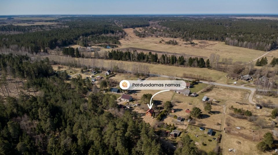 Parduodamas žemės sklypas su namuku Kretingos r., Daubėnų k., Mi&scaron;ko g. 76, &scaron;alia mi&scaron;ko, ramioje vietoje!