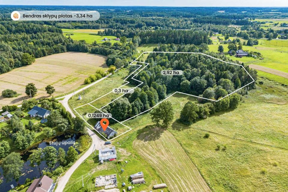 Parduodami 3,34 ha bendro ploto sklypai su vandens malūnu Kuodžių k., Tel&scaron;ių r.