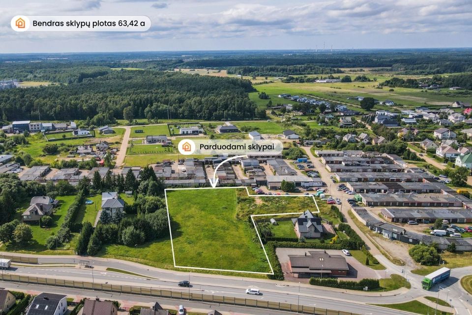 Parduodami 63,42 arų komercinės paskirties sklypai Mažeikiuose, Algirdo g.