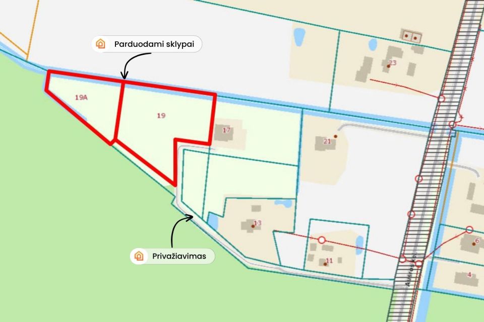 Parduodami 77,40 arų namų valdos sklypai Urvikiuose, Mažeikių rajone šalia miško