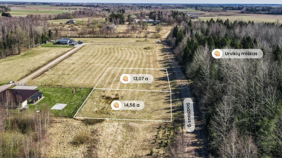 Parduodami namų valdos sklypai Sodžiaus g., Urvikių k., Mažeikių r.