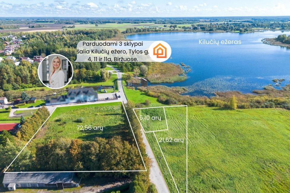 Parduodami sklypai &scaron;alia Kilučių ežero, Tylos g. Biržuose