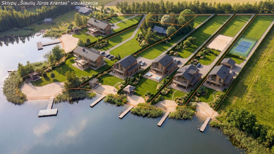 Parduodami unikalūs sklypai prie vandens telkinio, formuojamame 6 - ių erdvių sklypų, nedidelės koncentracijos kvartale - &bdquo;&Scaron;iaulių Jūros Krantas&ldquo;.