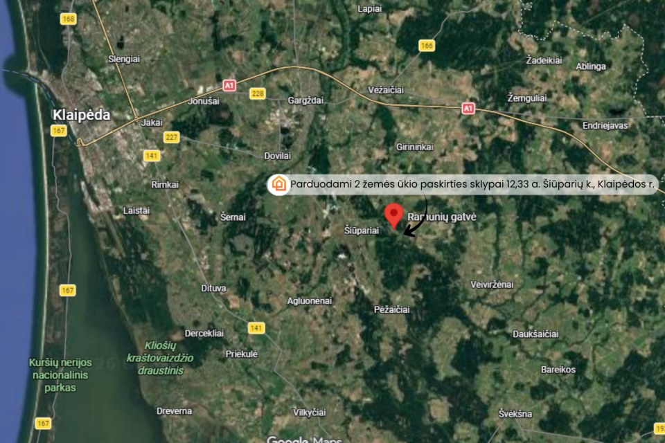 Parduodami du sodų  žemės paskirties sklypai ( i&scaron; viso 12,33 a.) &Scaron;iūparių k., Dovilų sen., Klaipėdos r.