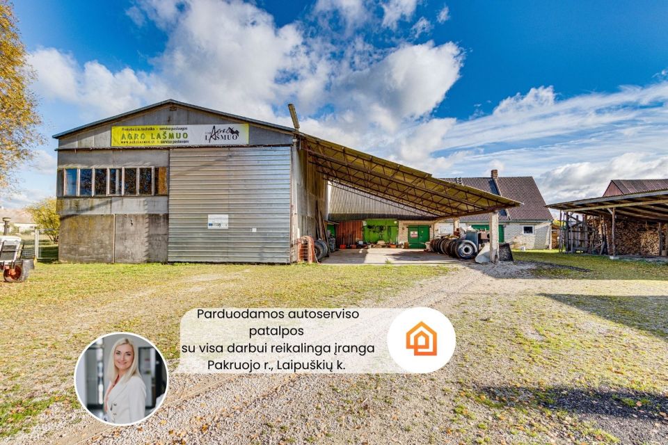 Parduodamos autoserviso patalpos su visa darbui reikalinga įranga Pakruojo r., Laipu&scaron;kių k.
