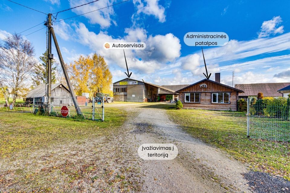 Parduodamos autoserviso patalpos su visa darbui reikalinga įranga Pakruojo r., Laipu&scaron;kių k.