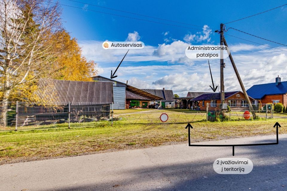 Parduodamos autoserviso patalpos su visa darbui reikalinga įranga Pakruojo r., Laipu&scaron;kių k.