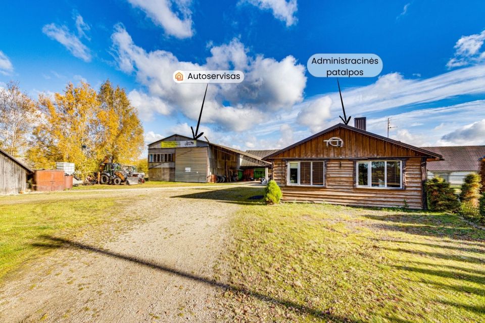 Parduodamos autoserviso patalpos su visa darbui reikalinga įranga Pakruojo r., Laipu&scaron;kių k.