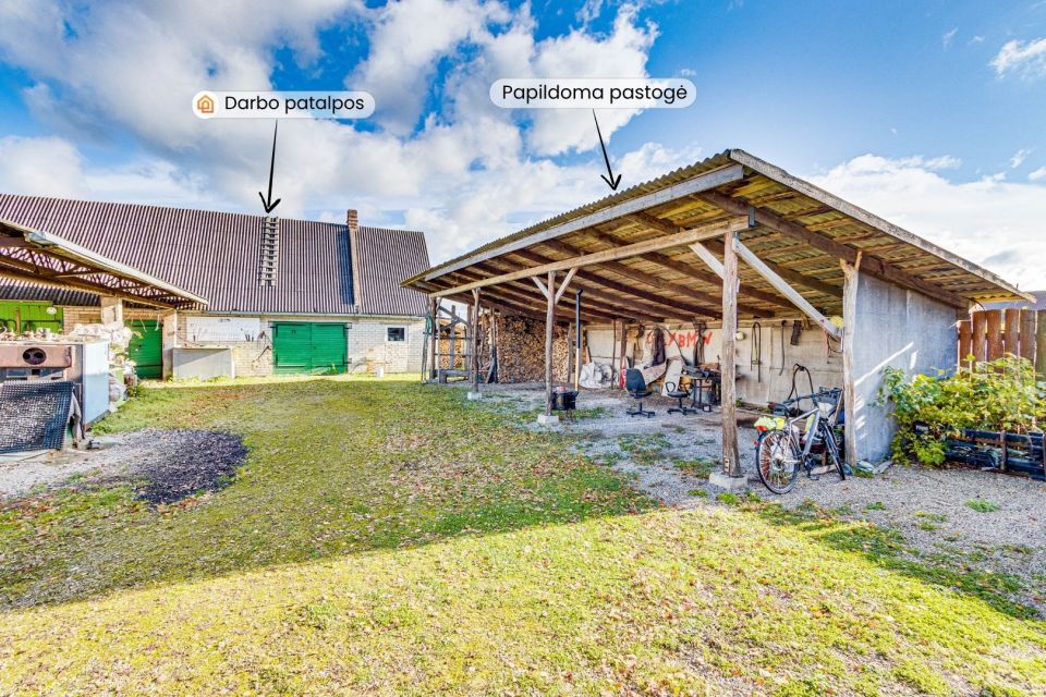 Parduodamos autoserviso patalpos su visa darbui reikalinga įranga Pakruojo r., Laipu&scaron;kių k.