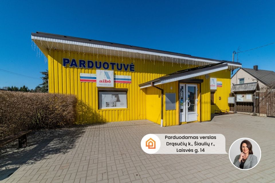 Parduodamos pilnai įrengtos prekybinės paskirties komercinės patalpos Laisvės g. 14, Drąsučiai, &Scaron;iaulių r.