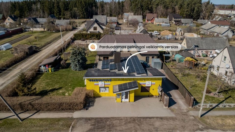 Parduodamos pilnai įrengtos prekybinės paskirties komercinės patalpos Laisvės g. 14, Drąsučiai, &Scaron;iaulių r.