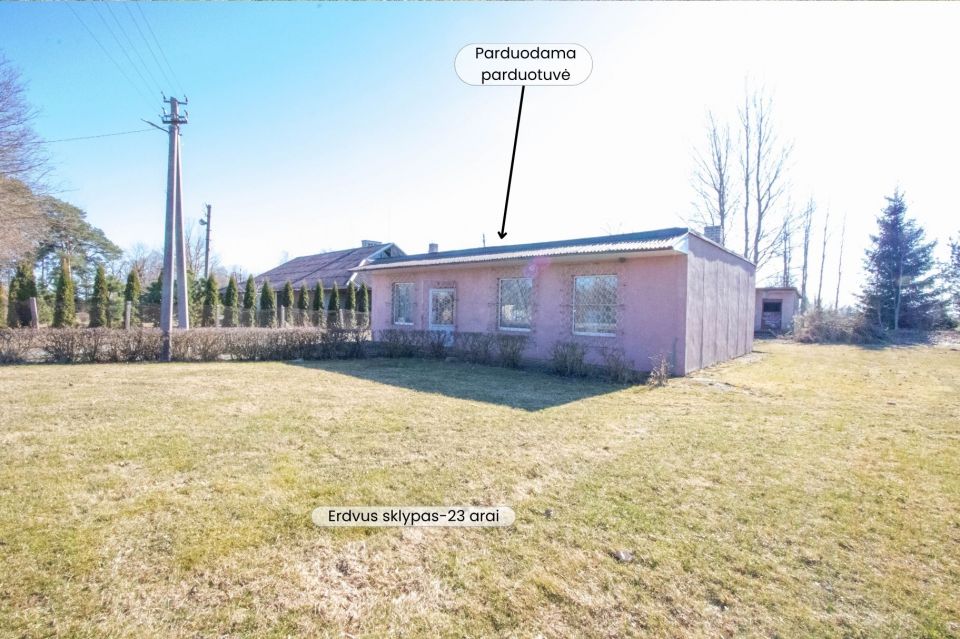 Parduodamos prekybinės paskirties komercinės patalpos Joni&scaron;kio r., Jauniūnuose, Ąžuolų g. 13