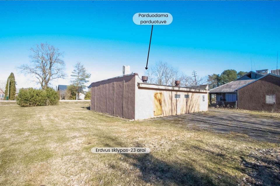 Parduodamos prekybinės paskirties komercinės patalpos Joni&scaron;kio r., Jauniūnuose, Ąžuolų g. 13