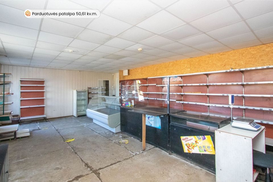 Parduodamos prekybinės paskirties komercinės patalpos Joni&scaron;kio r., Jauniūnuose, Ąžuolų g. 13