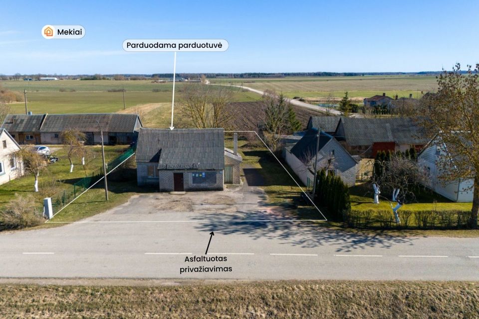 Parduodamos prekybinės paskirties komercinės patalpos, tinkamos nuomai arba nuosavam verslui adresu Mū&scaron;os g. 27, Mekių k., Joni&scaron;kio r.