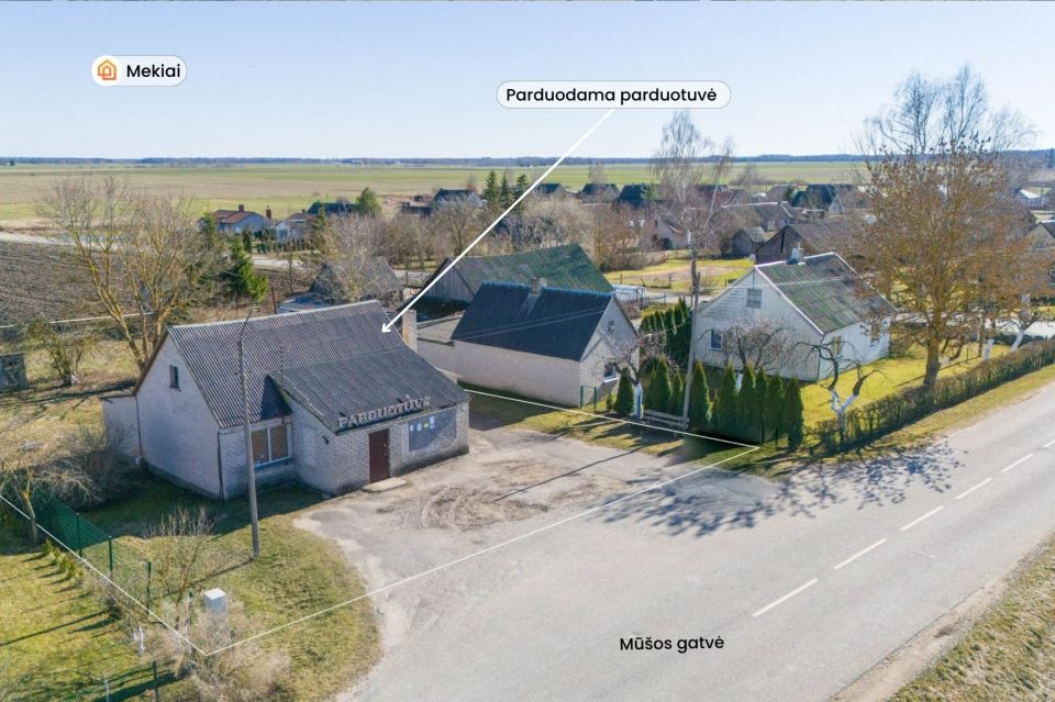 Parduodamos prekybinės paskirties komercinės patalpos, tinkamos nuomai arba nuosavam verslui adresu Mū&scaron;os g. 27, Mekių k., Joni&scaron;kio r.