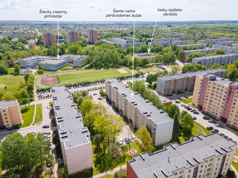 Pigiai parduodamas 3 kambarių butas Krymo g. 14, Šiauliuose