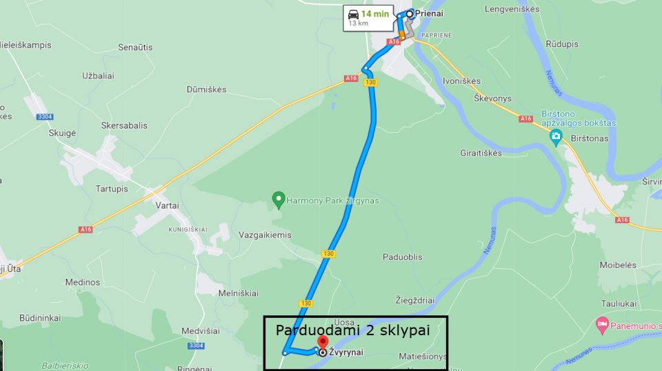Prienų rajone, Žvyrynų k., šalia miško parduodama sodyba su rąstiniu namu ir 12 ha., žemės sklypu, kuriame išvystytas šilauogių ir slyvų ūkis.