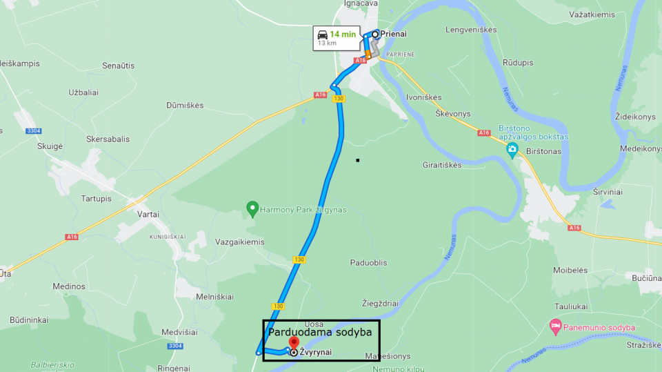 Prienų rajone, Žvyrynų k., šalia miško parduodamas mūrinis namas su 2,5 ha., žemės sklypu.