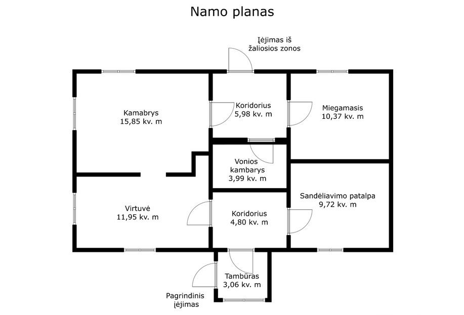 Ramioje, atokioje vietoje parduodama prižiūrėta sodyba su 33,00 arų sklypu, Kretingos rajone, Laivių k., Pievų g. 16