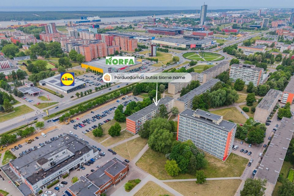 Renovuotame name! Jaukus 1 kambario butas su baldais ir buitine technika | Taikos pr. 77, Klaipėdoje