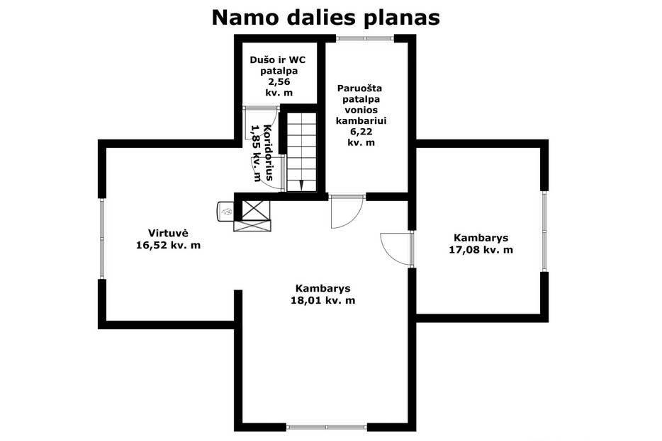 Šalia miesto centro parduodama namo dalis 62,24 kv. m Žemoji g., Šiauliuose