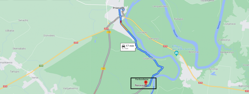 Šalia Nemuno, parduodamas 4,7 ha., žemės ūkio paskirties sklypas, Nemuno g., Naravų k., Prienų r.