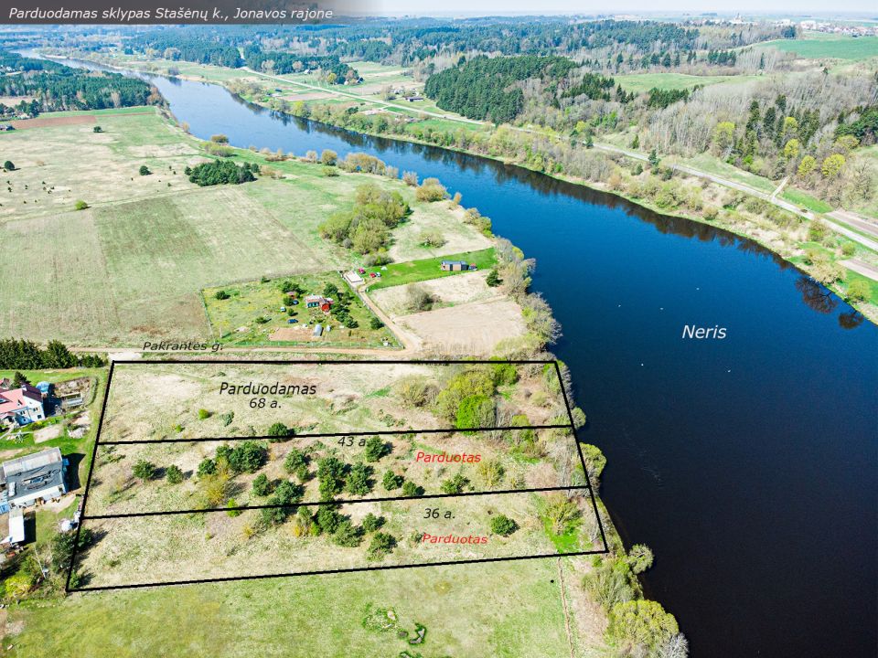 Šalia Neries, parduodamas namų valdos sklypas, Pakrantės g., Stašėnų k., Jonavos r.