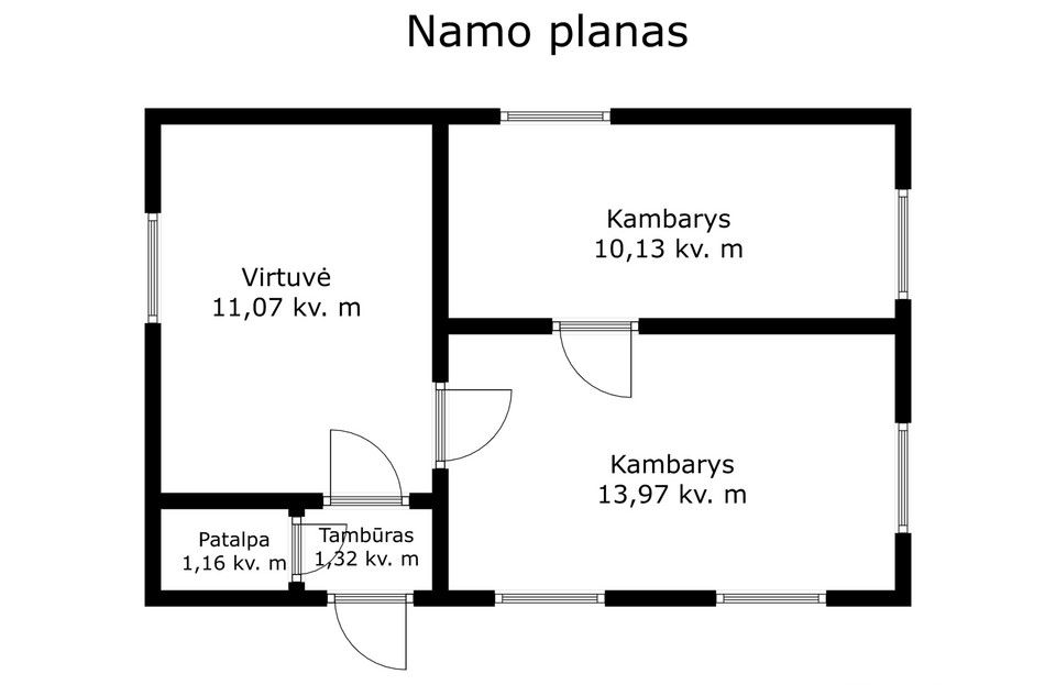Šalia Radviliškio centro parduodamas kompaktiškas rąstinis  namas,  P. Eimučio g. 3A