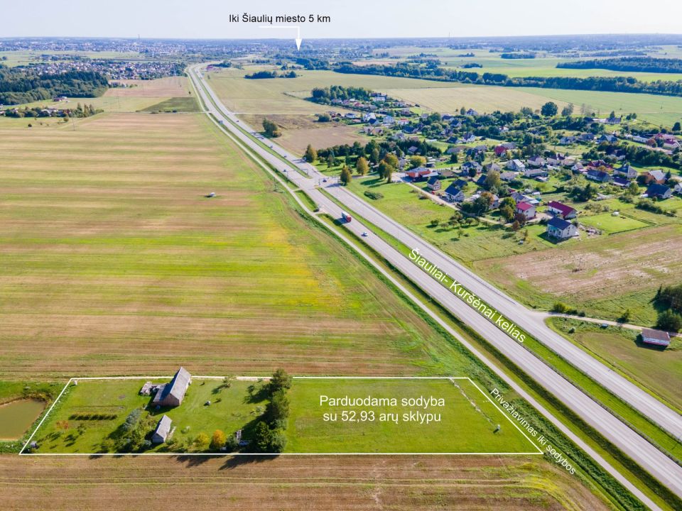 Šalia Šiaulių miesto, parduodama sodyba Šiaulių r., Lukšių k. Plento g.