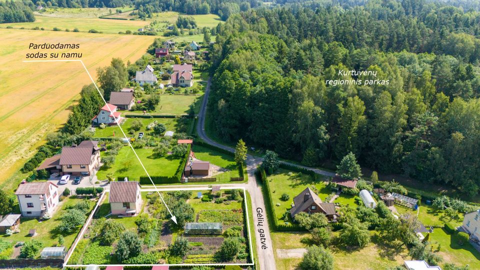 Parduodamas mūrinis sodo namas su dviem sklypais, Gėlių g.17 ir 17A, Maskvytės k., Šiaulių raj.
