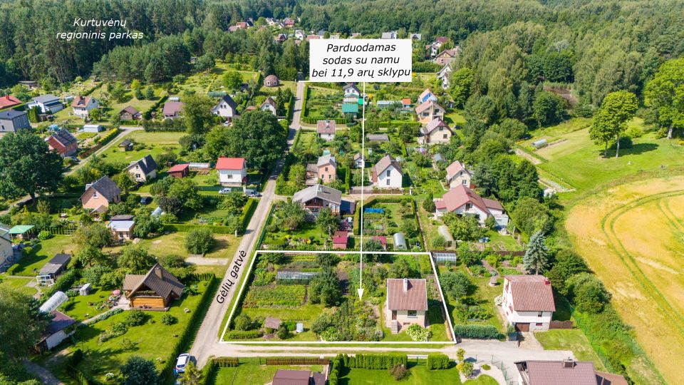 Parduodamas mūrinis sodo namas su dviem sklypais, Gėlių g.17 ir 17A, Maskvytės k., Šiaulių raj.