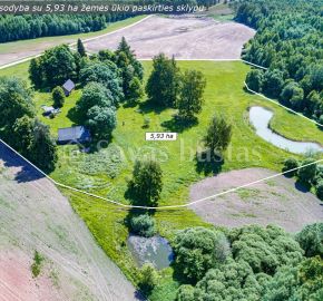Parduodama sodyba su 5,93 ha žemės ūkio paskirties sklypu Rokiškio r., Tervydžių k.