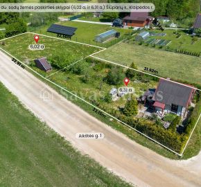Parduodami du sodų  žemės paskirties sklypai ( i&scaron; viso 12,33 a.) &Scaron;iūparių k., Dovilų sen., Klaipėdos r.