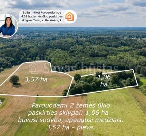 &Scaron;alia mi&scaron;ko! Parduodamas 4,63 ha žemės ūkio paskirties sklypas Tel&scaron;ių r., Ry&scaron;kėnų sen., Berkinėnų k.