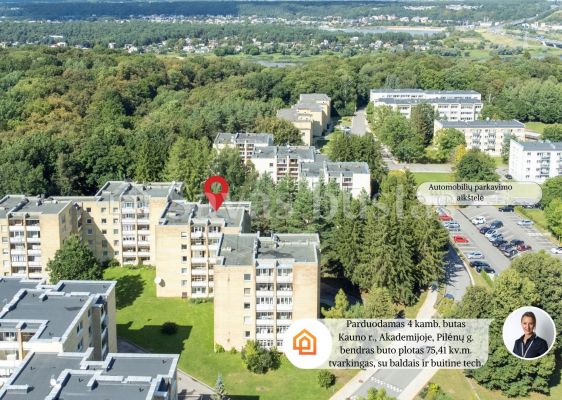 PARDUODAMAS PILNAI ĮRENGTAS, ERDVUS 4 KAMBARIŲ BUTAS KAUNO R., AKADEMIJOS MIESTELYJE &ndash; PILĖNŲ G.