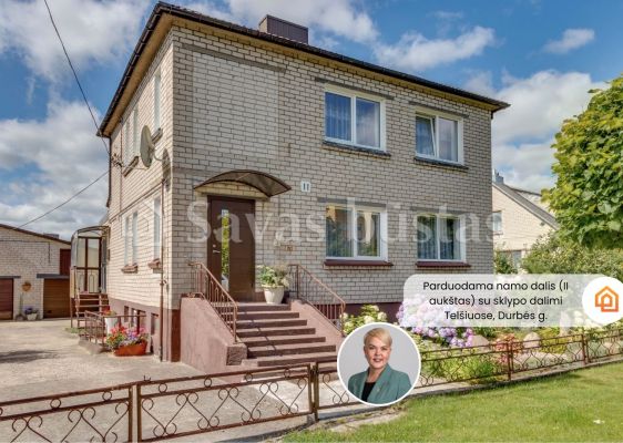 Parduodama mūrinio namo dalis su sklypo dalimi Telšiuose, Durbės g. 11