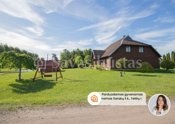 Parduodama sodyba mi&scaron;kų apsuptyje, Tel&scaron;ių r., Sarakų II k. su 3 ha sklypu ir tvenkiniu