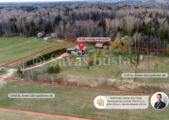 Parduodama sodyba su 3,35 ha. žemės sklypu, Prienų r., &Scaron;ilėnų k., Mi&scaron;ko g.